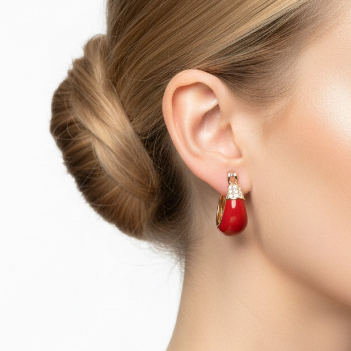 Aurelia Drop Earrings - Red