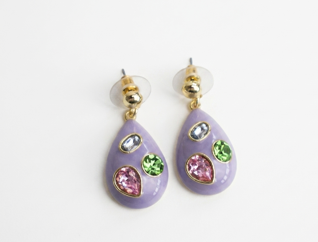 Lilac Gem Drop Oorbel