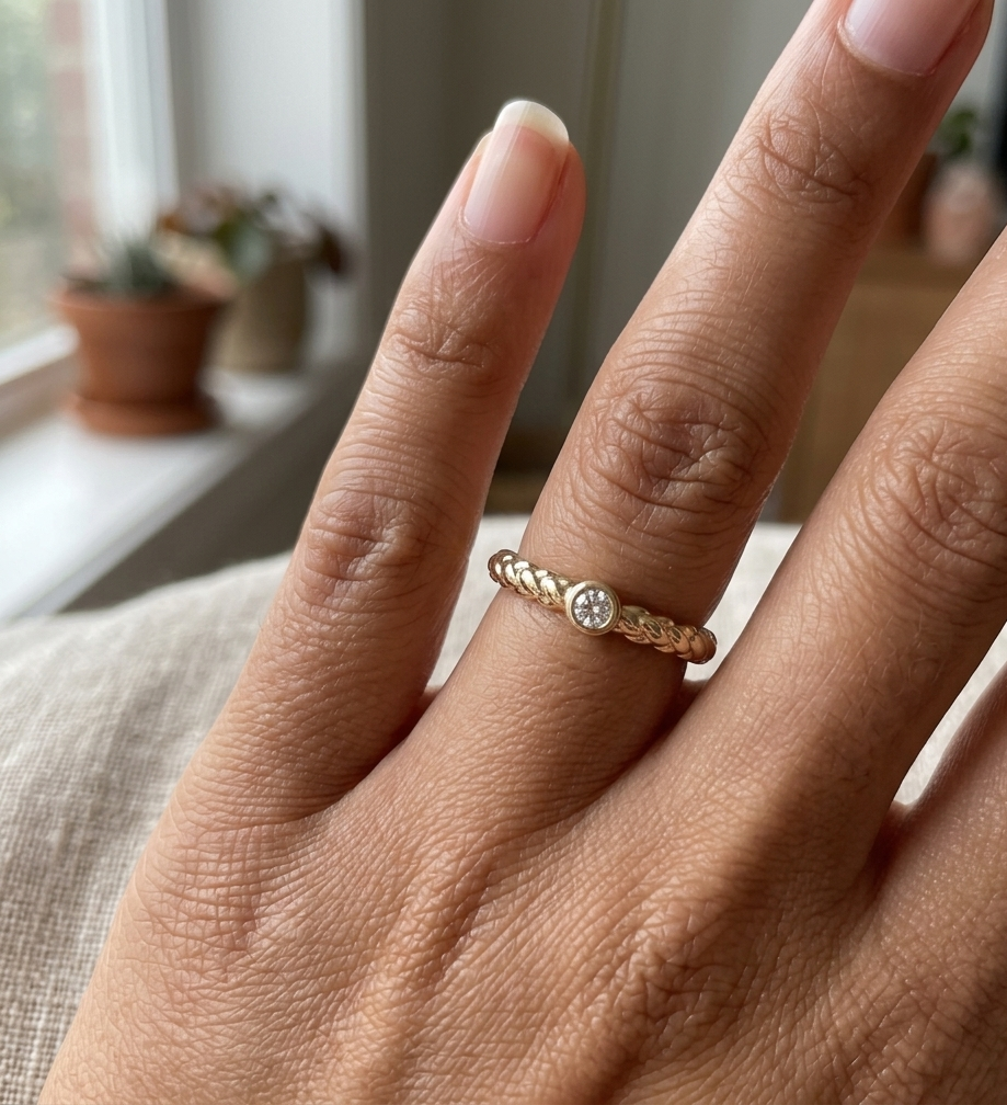 Rose Braided Spark Ring